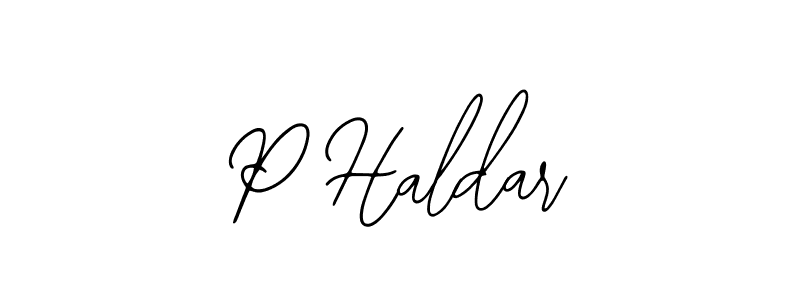 The best way (Bearetta-2O07w) to make a short signature is to pick only two or three words in your name. The name P Haldar include a total of six letters. For converting this name. P Haldar signature style 12 images and pictures png