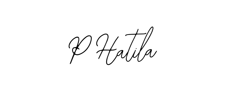 The best way (Bearetta-2O07w) to make a short signature is to pick only two or three words in your name. The name P Hatila include a total of six letters. For converting this name. P Hatila signature style 12 images and pictures png