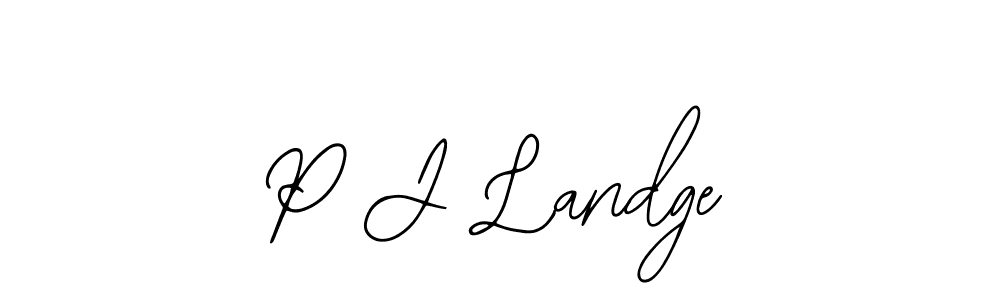 Use a signature maker to create a handwritten signature online. With this signature software, you can design (Bearetta-2O07w) your own signature for name P J Landge. P J Landge signature style 12 images and pictures png