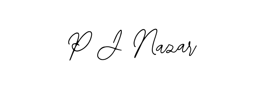 It looks lik you need a new signature style for name P J Nazar. Design unique handwritten (Bearetta-2O07w) signature with our free signature maker in just a few clicks. P J Nazar signature style 12 images and pictures png