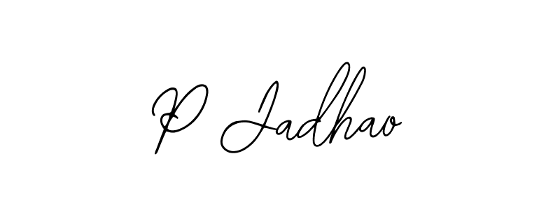 How to make P Jadhao name signature. Use Bearetta-2O07w style for creating short signs online. This is the latest handwritten sign. P Jadhao signature style 12 images and pictures png