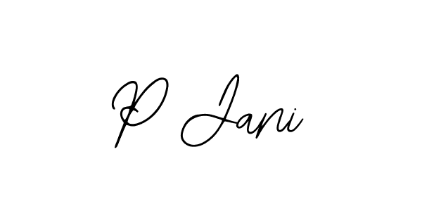 How to make P Jani name signature. Use Bearetta-2O07w style for creating short signs online. This is the latest handwritten sign. P Jani signature style 12 images and pictures png