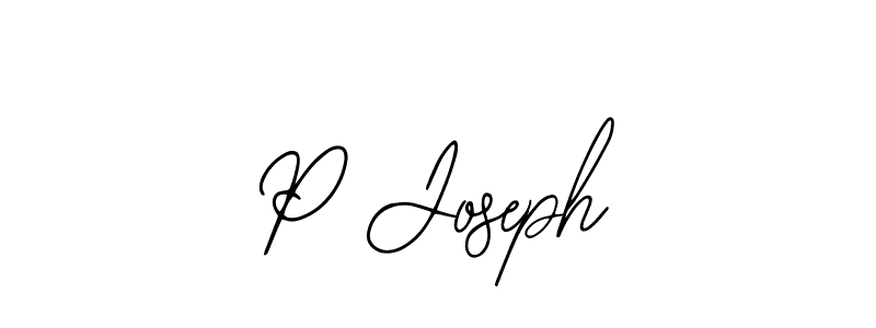 Design your own signature with our free online signature maker. With this signature software, you can create a handwritten (Bearetta-2O07w) signature for name P Joseph. P Joseph signature style 12 images and pictures png