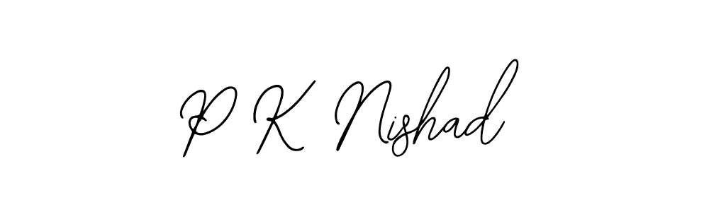 Use a signature maker to create a handwritten signature online. With this signature software, you can design (Bearetta-2O07w) your own signature for name P K Nishad. P K Nishad signature style 12 images and pictures png