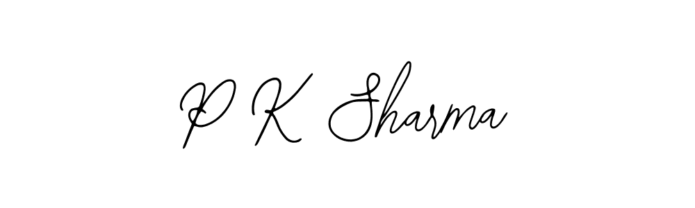 How to make P K Sharma name signature. Use Bearetta-2O07w style for creating short signs online. This is the latest handwritten sign. P K Sharma signature style 12 images and pictures png