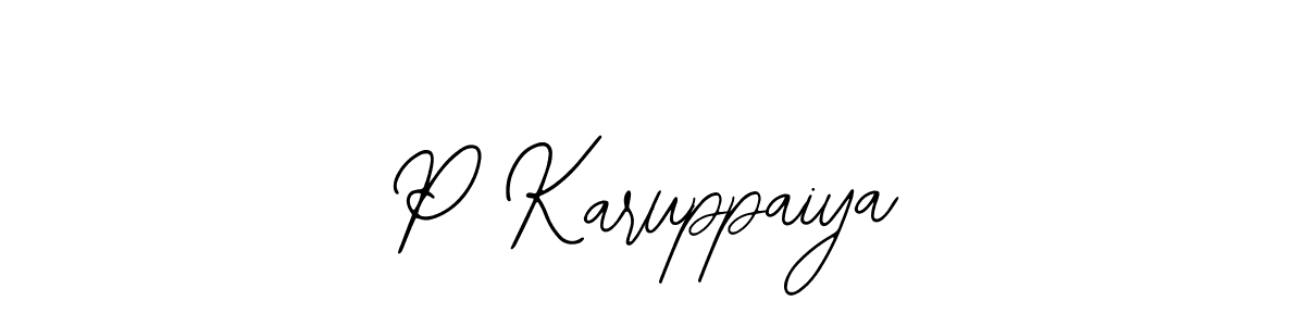 You should practise on your own different ways (Bearetta-2O07w) to write your name (P Karuppaiya) in signature. don't let someone else do it for you. P Karuppaiya signature style 12 images and pictures png