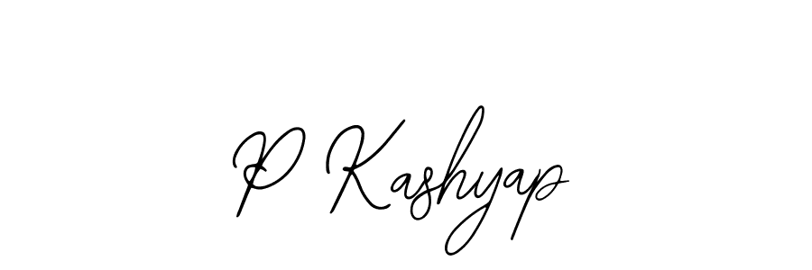 Design your own signature with our free online signature maker. With this signature software, you can create a handwritten (Bearetta-2O07w) signature for name P Kashyap. P Kashyap signature style 12 images and pictures png