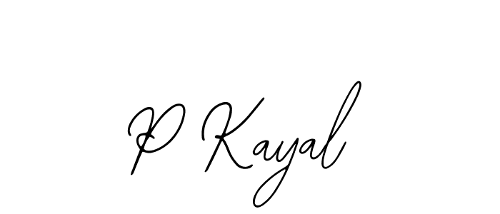 Design your own signature with our free online signature maker. With this signature software, you can create a handwritten (Bearetta-2O07w) signature for name P Kayal. P Kayal signature style 12 images and pictures png