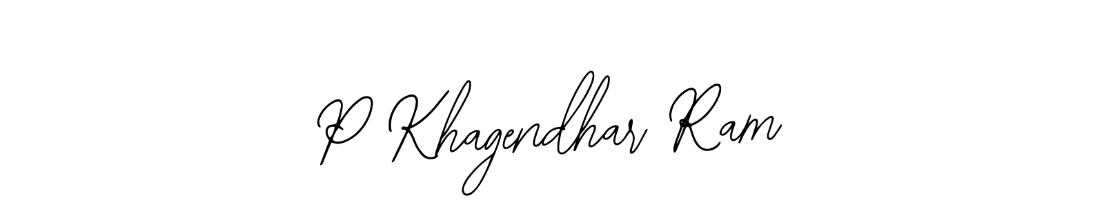 Design your own signature with our free online signature maker. With this signature software, you can create a handwritten (Bearetta-2O07w) signature for name P Khagendhar Ram. P Khagendhar Ram signature style 12 images and pictures png