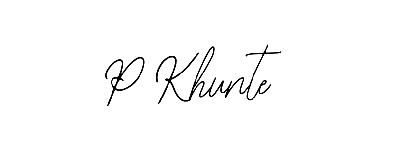 Create a beautiful signature design for name P Khunte. With this signature (Bearetta-2O07w) fonts, you can make a handwritten signature for free. P Khunte signature style 12 images and pictures png