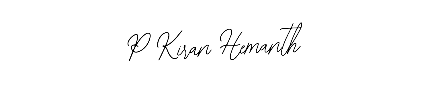 Design your own signature with our free online signature maker. With this signature software, you can create a handwritten (Bearetta-2O07w) signature for name P Kiran Hemanth. P Kiran Hemanth signature style 12 images and pictures png