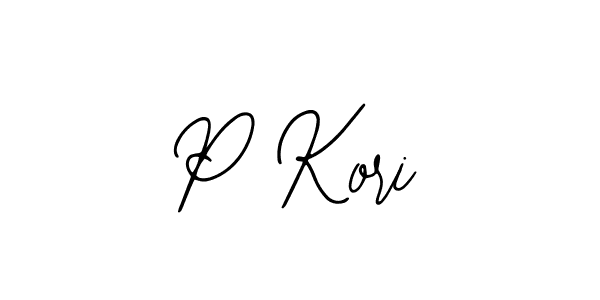 How to make P Kori name signature. Use Bearetta-2O07w style for creating short signs online. This is the latest handwritten sign. P Kori signature style 12 images and pictures png