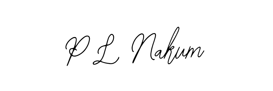 P L Nakum stylish signature style. Best Handwritten Sign (Bearetta-2O07w) for my name. Handwritten Signature Collection Ideas for my name P L Nakum. P L Nakum signature style 12 images and pictures png