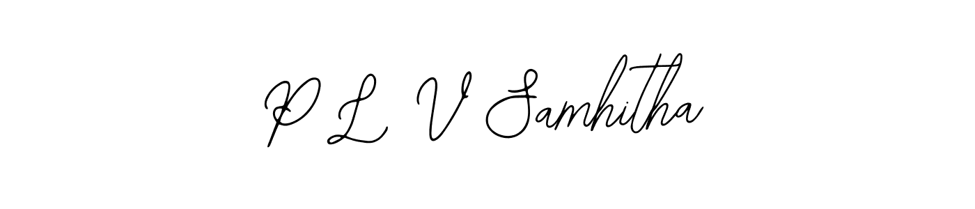 P L V Samhitha stylish signature style. Best Handwritten Sign (Bearetta-2O07w) for my name. Handwritten Signature Collection Ideas for my name P L V Samhitha. P L V Samhitha signature style 12 images and pictures png