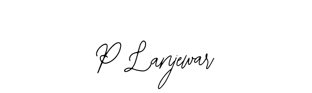 Create a beautiful signature design for name P Lanjewar. With this signature (Bearetta-2O07w) fonts, you can make a handwritten signature for free. P Lanjewar signature style 12 images and pictures png