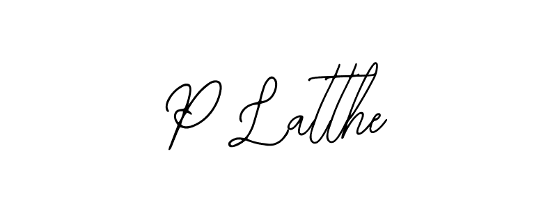 if you are searching for the best signature style for your name P Latthe. so please give up your signature search. here we have designed multiple signature styles  using Bearetta-2O07w. P Latthe signature style 12 images and pictures png