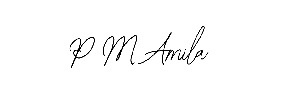 How to make P M Amila signature? Bearetta-2O07w is a professional autograph style. Create handwritten signature for P M Amila name. P M Amila signature style 12 images and pictures png