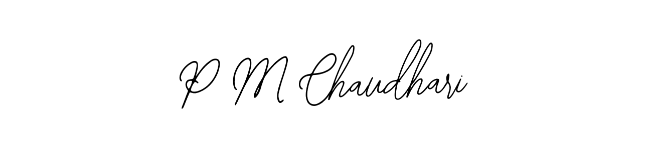 The best way (Bearetta-2O07w) to make a short signature is to pick only two or three words in your name. The name P M Chaudhari include a total of six letters. For converting this name. P M Chaudhari signature style 12 images and pictures png