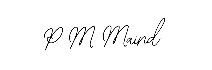 Bearetta-2O07w is a professional signature style that is perfect for those who want to add a touch of class to their signature. It is also a great choice for those who want to make their signature more unique. Get P M Maind name to fancy signature for free. P M Maind signature style 12 images and pictures png
