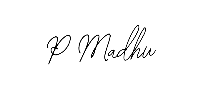 Similarly Bearetta-2O07w is the best handwritten signature design. Signature creator online .You can use it as an online autograph creator for name P Madhu. P Madhu signature style 12 images and pictures png