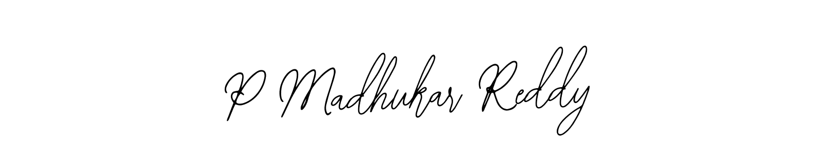 if you are searching for the best signature style for your name P Madhukar Reddy. so please give up your signature search. here we have designed multiple signature styles  using Bearetta-2O07w. P Madhukar Reddy signature style 12 images and pictures png