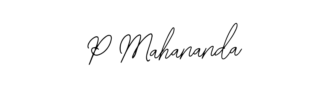 Make a beautiful signature design for name P Mahananda. With this signature (Bearetta-2O07w) style, you can create a handwritten signature for free. P Mahananda signature style 12 images and pictures png