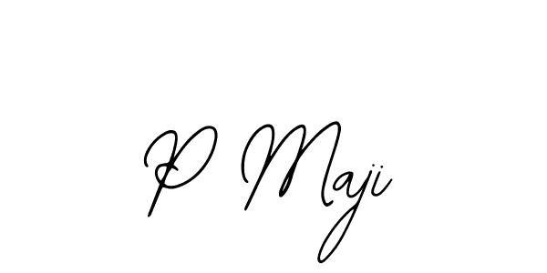 How to make P Maji name signature. Use Bearetta-2O07w style for creating short signs online. This is the latest handwritten sign. P Maji signature style 12 images and pictures png