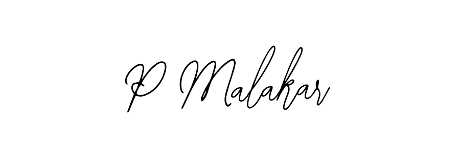 Design your own signature with our free online signature maker. With this signature software, you can create a handwritten (Bearetta-2O07w) signature for name P Malakar. P Malakar signature style 12 images and pictures png
