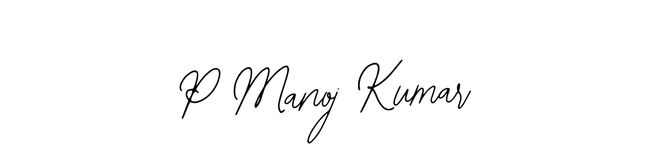 Design your own signature with our free online signature maker. With this signature software, you can create a handwritten (Bearetta-2O07w) signature for name P Manoj Kumar. P Manoj Kumar signature style 12 images and pictures png