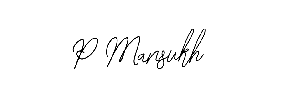 Create a beautiful signature design for name P Mansukh. With this signature (Bearetta-2O07w) fonts, you can make a handwritten signature for free. P Mansukh signature style 12 images and pictures png