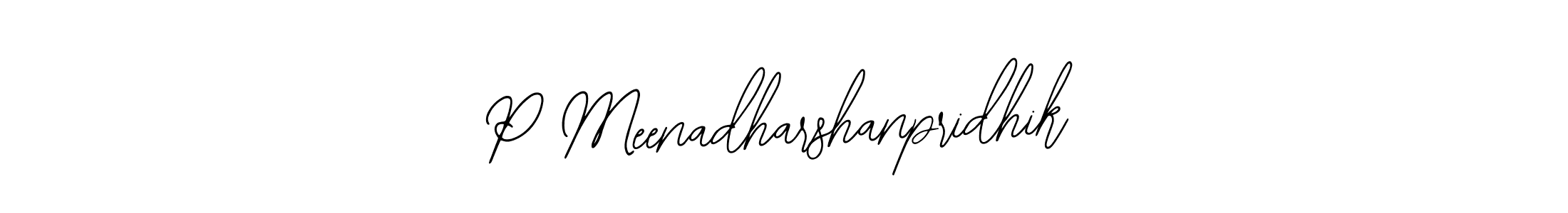 Make a beautiful signature design for name P Meenadharshanpridhik. With this signature (Bearetta-2O07w) style, you can create a handwritten signature for free. P Meenadharshanpridhik signature style 12 images and pictures png