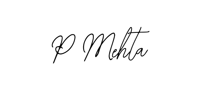 How to make P Mehta name signature. Use Bearetta-2O07w style for creating short signs online. This is the latest handwritten sign. P Mehta signature style 12 images and pictures png