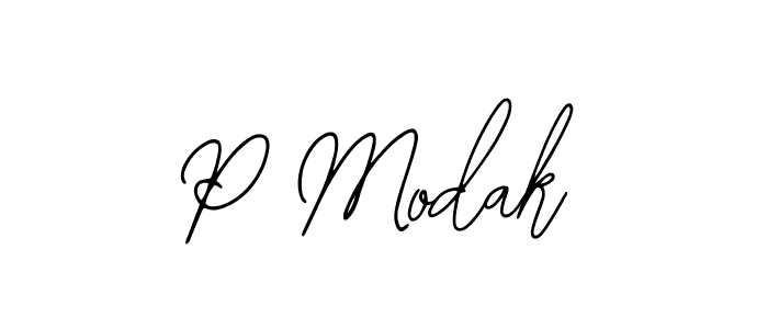 How to make P Modak name signature. Use Bearetta-2O07w style for creating short signs online. This is the latest handwritten sign. P Modak signature style 12 images and pictures png