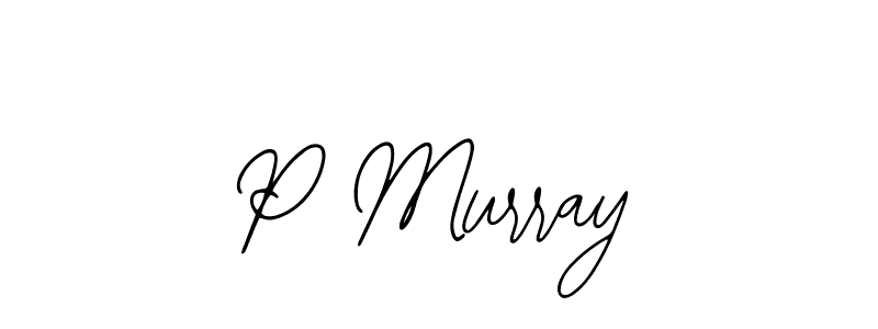 How to make P Murray name signature. Use Bearetta-2O07w style for creating short signs online. This is the latest handwritten sign. P Murray signature style 12 images and pictures png