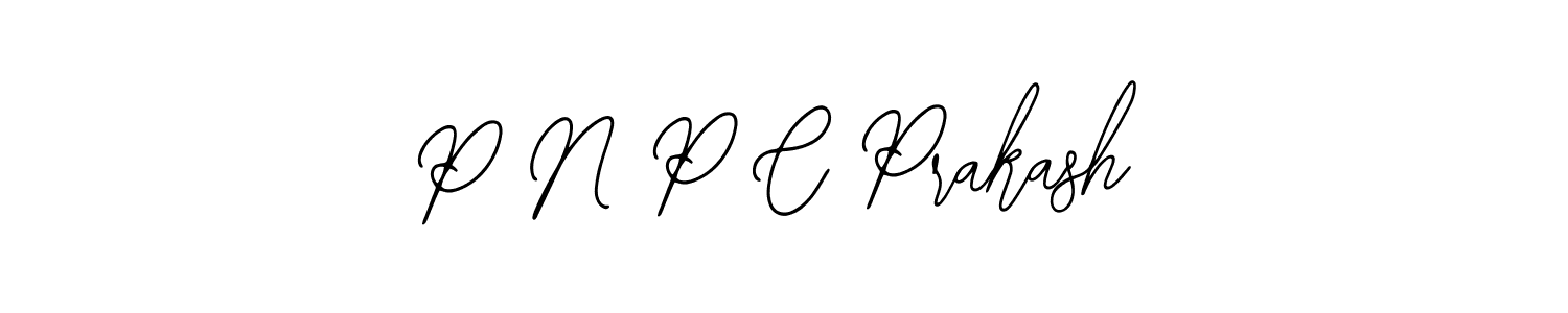 How to make P N P C Prakash name signature. Use Bearetta-2O07w style for creating short signs online. This is the latest handwritten sign. P N P C Prakash signature style 12 images and pictures png