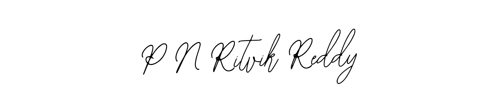 How to make P N Ritvik Reddy name signature. Use Bearetta-2O07w style for creating short signs online. This is the latest handwritten sign. P N Ritvik Reddy signature style 12 images and pictures png