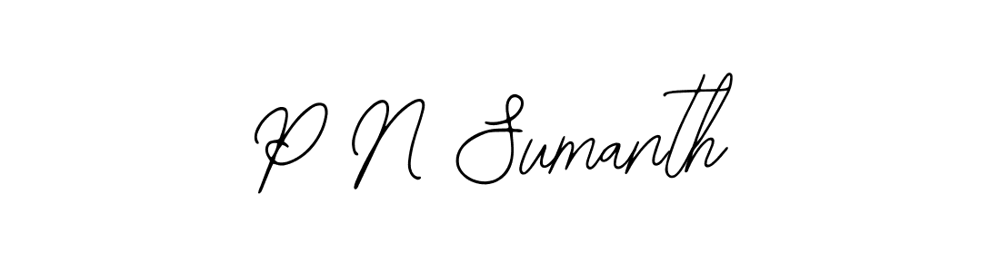 Use a signature maker to create a handwritten signature online. With this signature software, you can design (Bearetta-2O07w) your own signature for name P N Sumanth. P N Sumanth signature style 12 images and pictures png