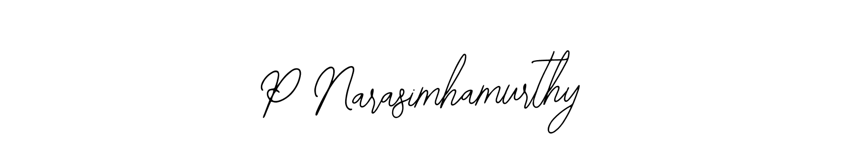 Create a beautiful signature design for name P Narasimhamurthy. With this signature (Bearetta-2O07w) fonts, you can make a handwritten signature for free. P Narasimhamurthy signature style 12 images and pictures png