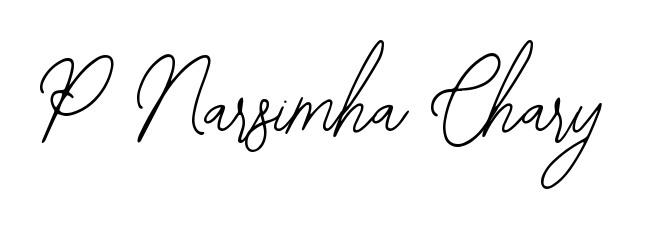 The Bearetta-2O07w typeface gives name P Narsimha Chary a refined look. Suitable for certificates, diplomas, and official verification. P Narsimha Chary signature style 12 images and pictures png