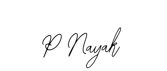 Design your own signature with our free online signature maker. With this signature software, you can create a handwritten (Bearetta-2O07w) signature for name P Nayak. P Nayak signature style 12 images and pictures png