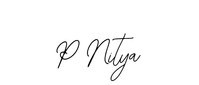 The best way (Bearetta-2O07w) to make a short signature is to pick only two or three words in your name. The name P Nitya include a total of six letters. For converting this name. P Nitya signature style 12 images and pictures png