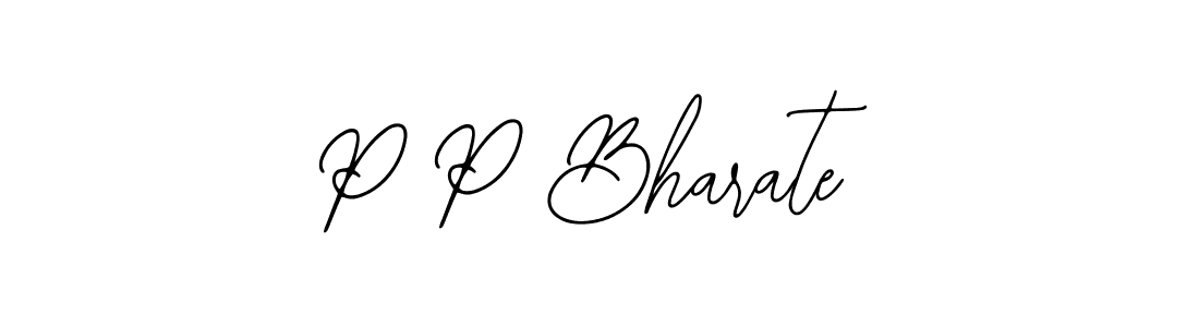 The best way (Bearetta-2O07w) to make a short signature is to pick only two or three words in your name. The name P P Bharate include a total of six letters. For converting this name. P P Bharate signature style 12 images and pictures png