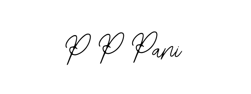 The best way (Bearetta-2O07w) to make a short signature is to pick only two or three words in your name. The name P P Pani include a total of six letters. For converting this name. P P Pani signature style 12 images and pictures png