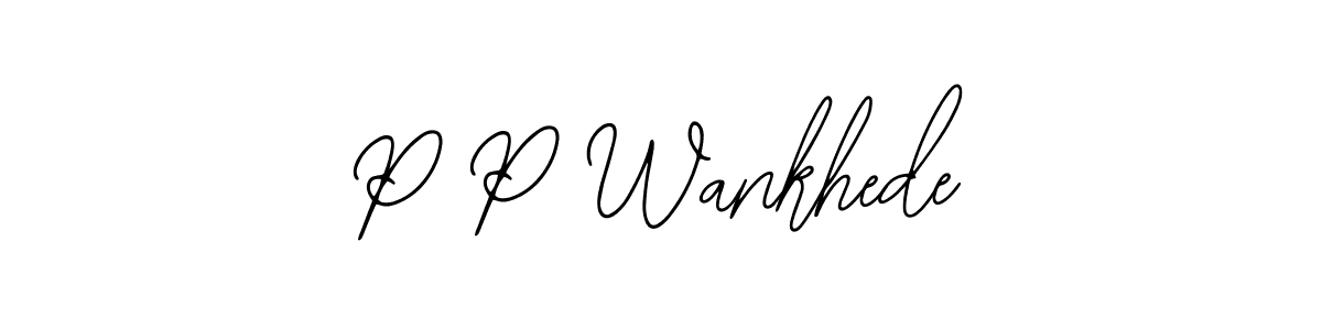 Make a beautiful signature design for name P P Wankhede. With this signature (Bearetta-2O07w) style, you can create a handwritten signature for free. P P Wankhede signature style 12 images and pictures png