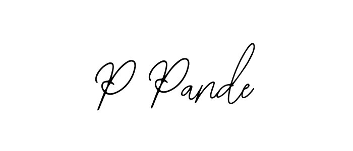 How to make P Pande name signature. Use Bearetta-2O07w style for creating short signs online. This is the latest handwritten sign. P Pande signature style 12 images and pictures png