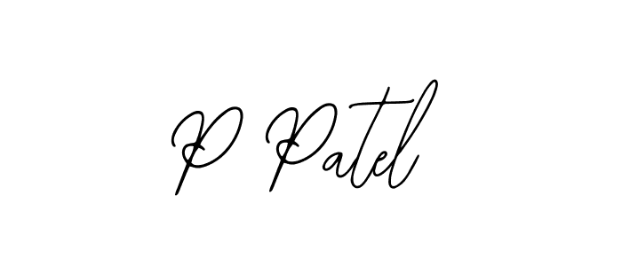 How to make P Patel name signature. Use Bearetta-2O07w style for creating short signs online. This is the latest handwritten sign. P Patel signature style 12 images and pictures png