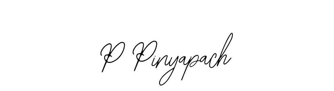 Use a signature maker to create a handwritten signature online. With this signature software, you can design (Bearetta-2O07w) your own signature for name P Pinyapach. P Pinyapach signature style 12 images and pictures png