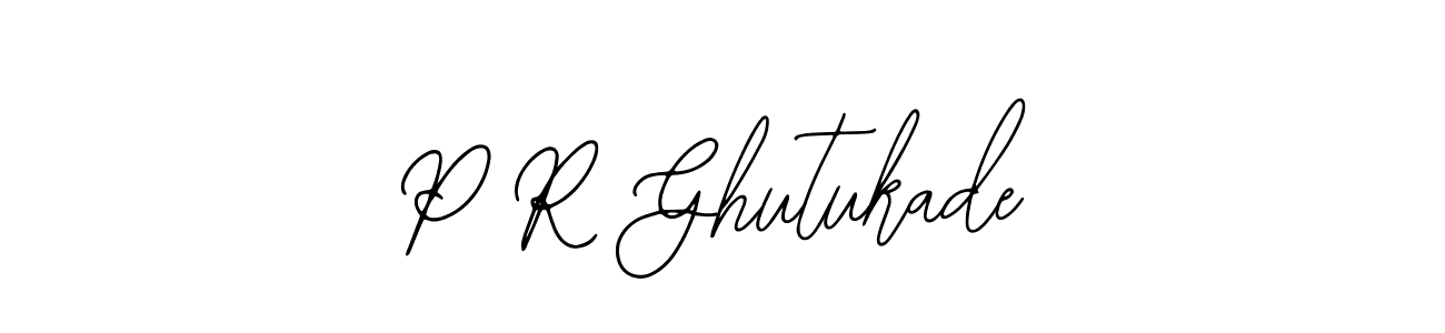 Also we have P R Ghutukade name is the best signature style. Create professional handwritten signature collection using Bearetta-2O07w autograph style. P R Ghutukade signature style 12 images and pictures png