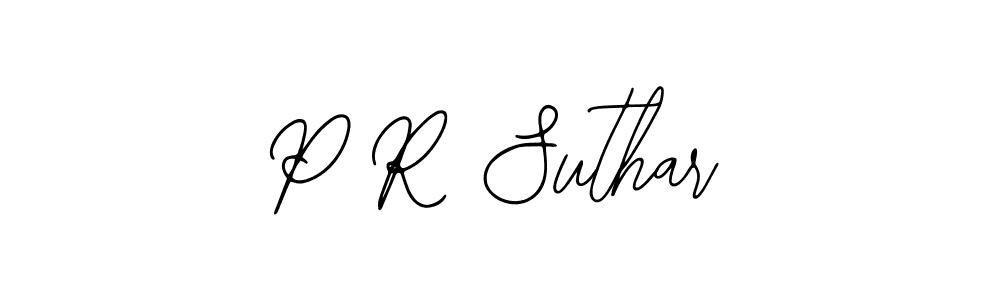 The best way (Bearetta-2O07w) to make a short signature is to pick only two or three words in your name. The name P R Suthar include a total of six letters. For converting this name. P R Suthar signature style 12 images and pictures png