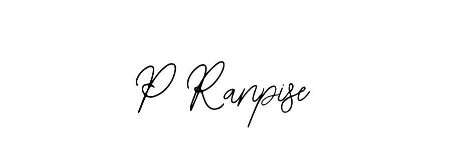 Use a signature maker to create a handwritten signature online. With this signature software, you can design (Bearetta-2O07w) your own signature for name P Ranpise. P Ranpise signature style 12 images and pictures png